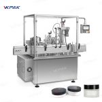 Pots de crema cosmètics rotatius automàtics que omplen la línia de tapa de cargol de segellat