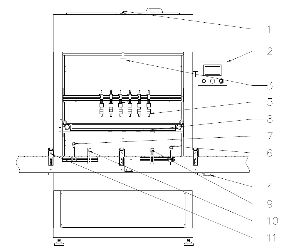 drawing of overflow filling machines maquinària d'ompliment de desbordament automatic.jpg