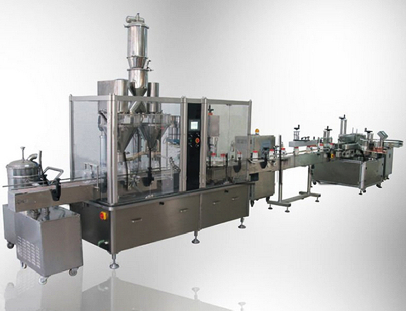 filling sealing capping labeler line for powder milk food pharma línia d'etiquetatge de tapa de farciment.jpg
