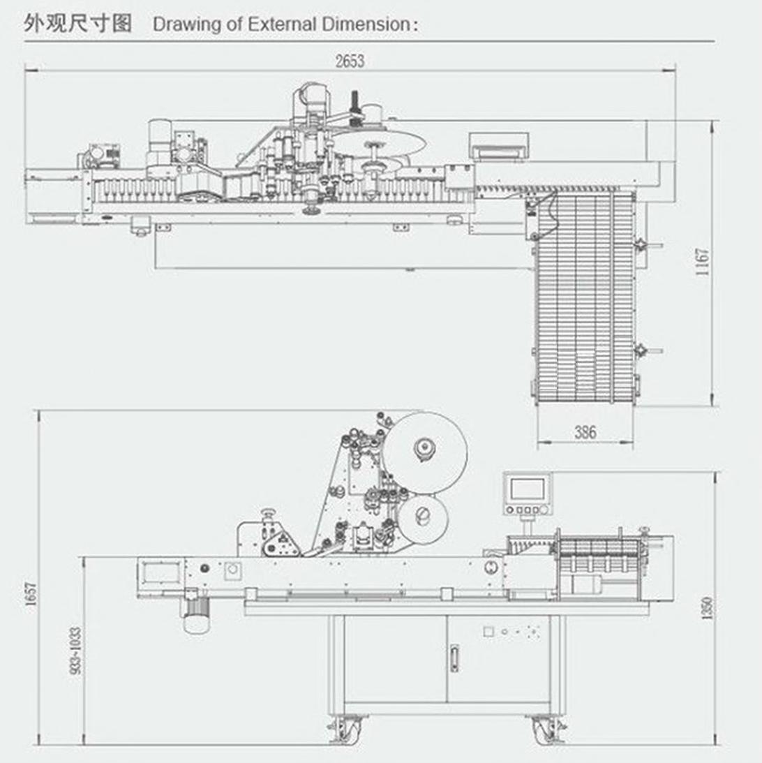 project drawing for horizontal labeling machine sorteig de la màquina etiquetadora d'ampolles.jpg
